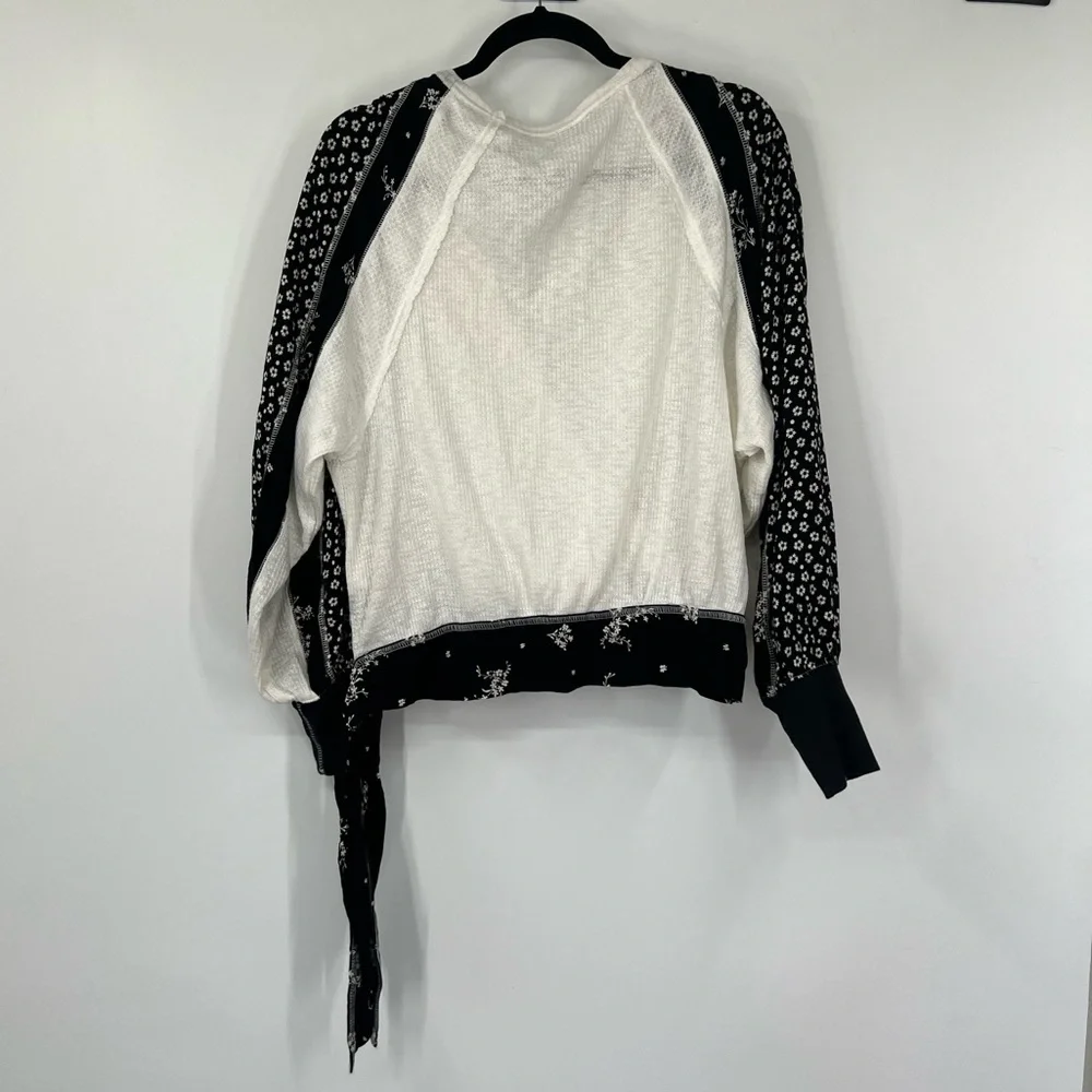 Free People Auxton Floral Thermal Long Sleeve Wrap Top